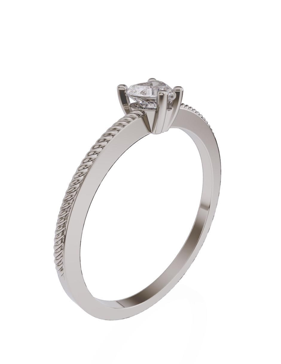 Anillo de compromiso de oro 14 k zirconia 2