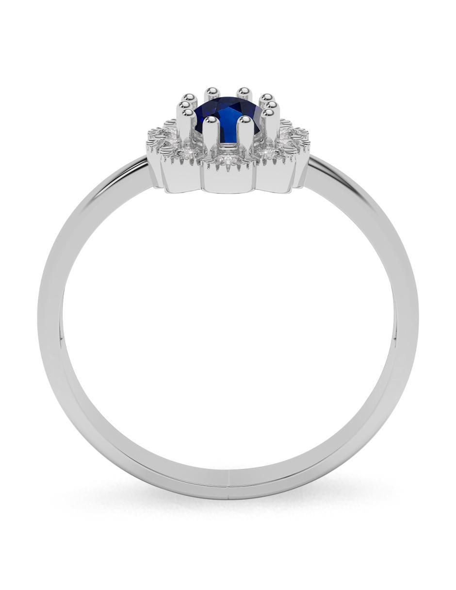 Anillo de compromiso de oro 14 k zafiro 3