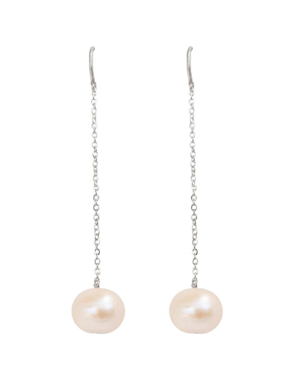 Aretes de perla Tesoros Del Océano de plata P 925 con acabado mate perla Aretes de perla Tesoros Del Océano de plata P 925 con acabado mate perla