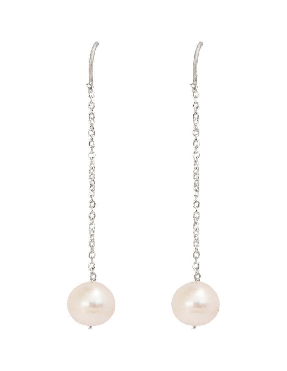 Aretes de perla Tesoros Del Océano de plata P 925 con acabado mate perla Aretes de perla Tesoros Del Océano de plata P 925 con acabado mate perla