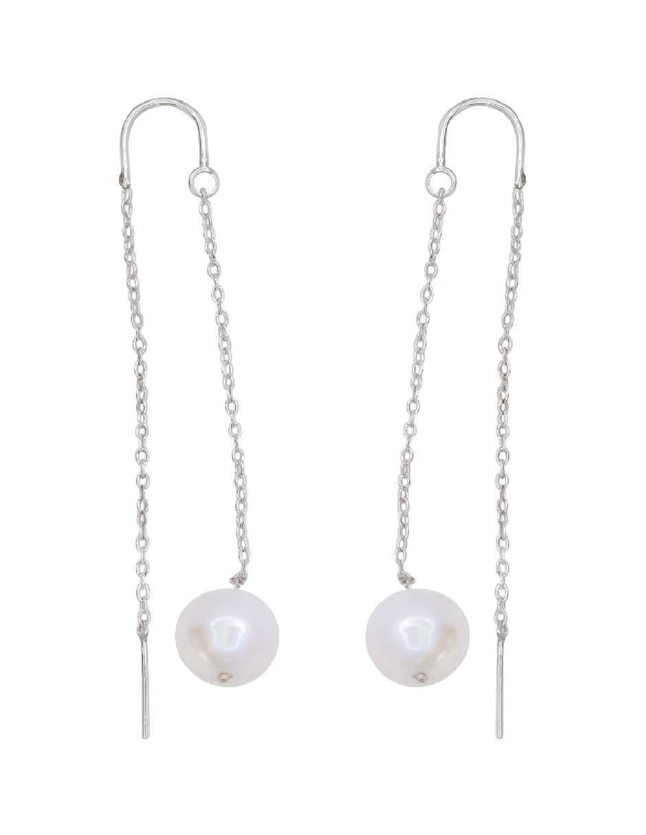 Aretes de perla Tesoros Del Océano de plata P 925 con acabado mate perla 2