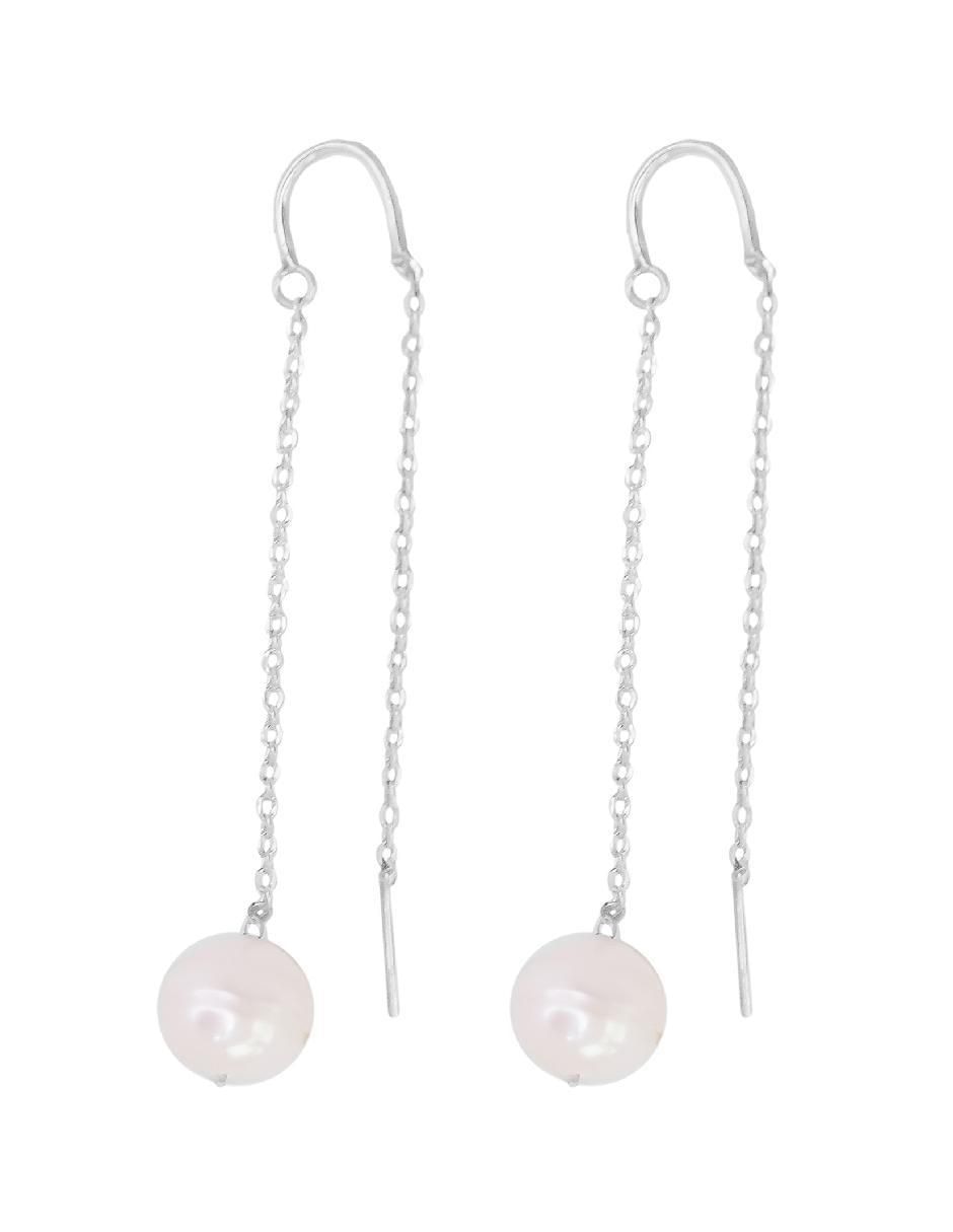 Aretes de perla Tesoros Del Océano de plata P 925 con acabado mate perla 3