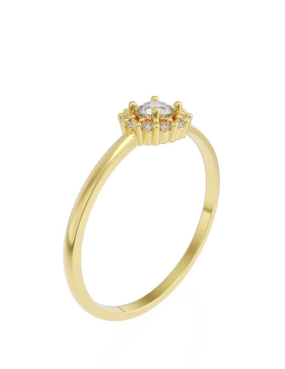 Anillo de compromiso de oro 10 K Fonelli Promesa zirconia