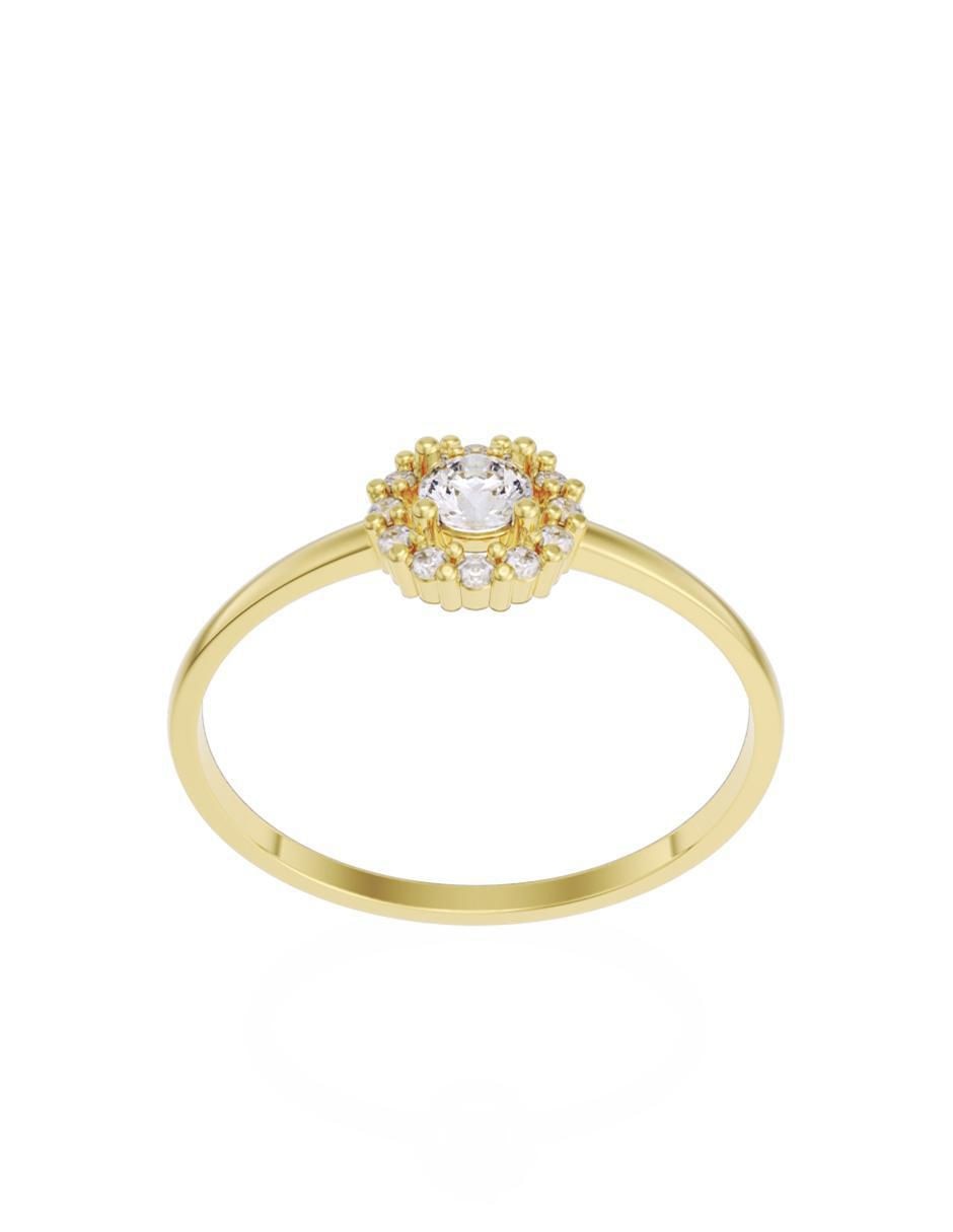 Anillo de compromiso de oro 10 K Fonelli Promesa zirconia
