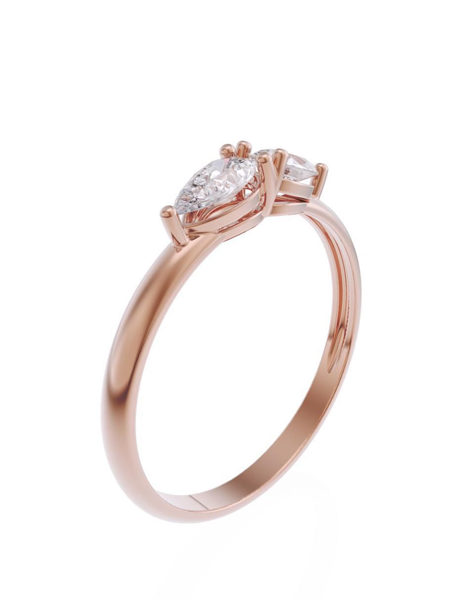 Anillo de compromiso de oro 10 k Promesa zirconia 2