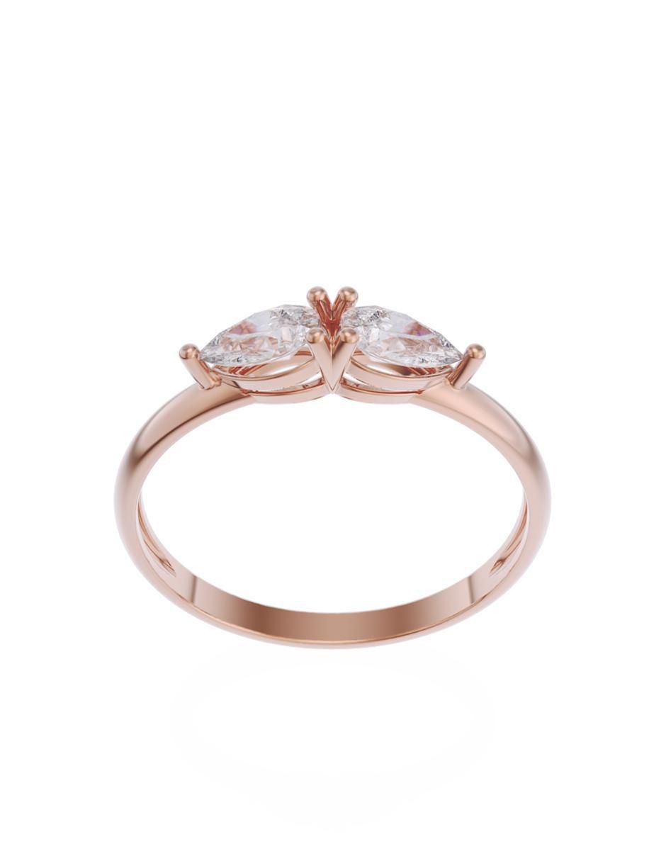 Anillo de compromiso de oro 10 k Promesa zirconia 3