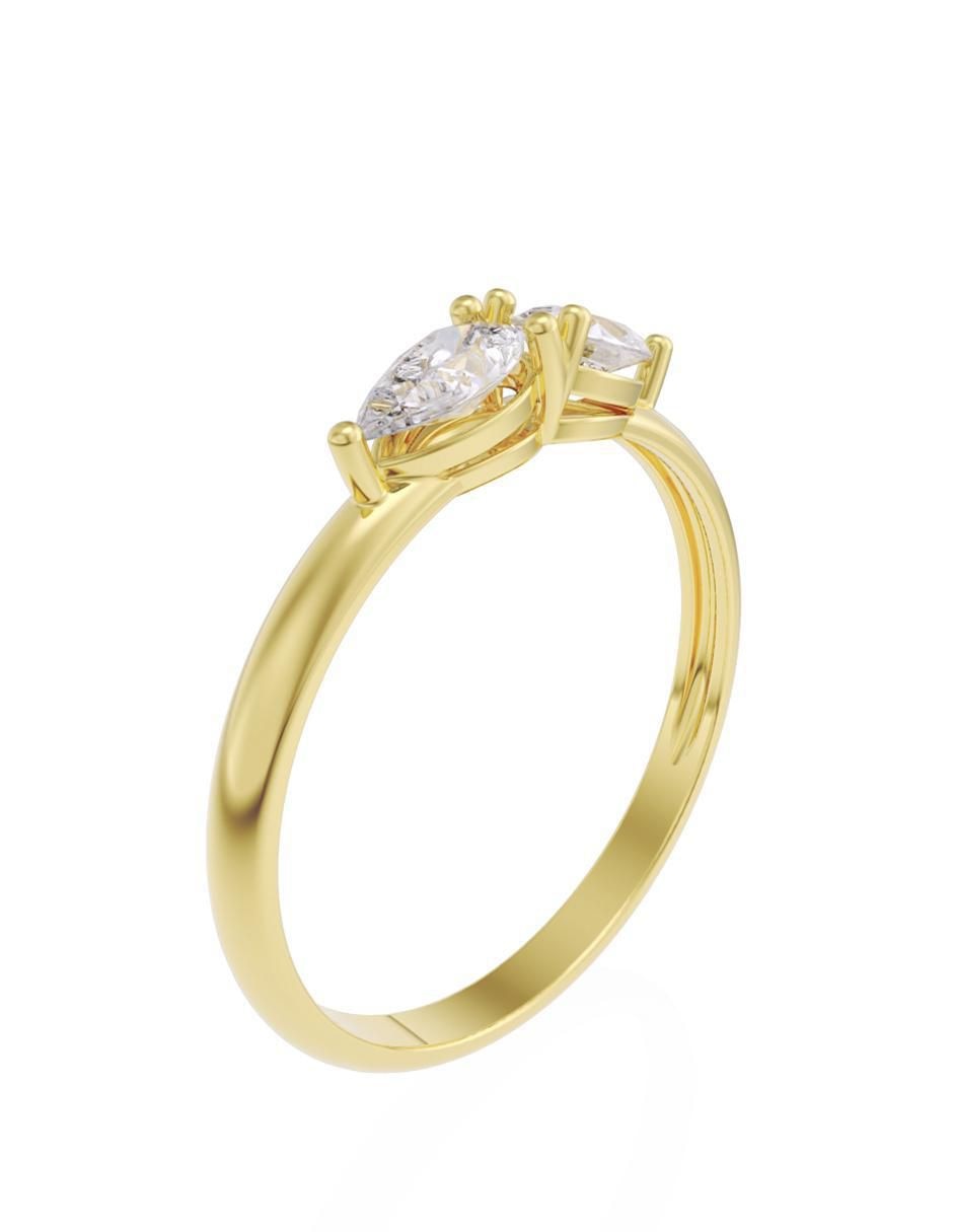 Anillo de compromiso de oro 10 K Fonelli Promesa zirconia