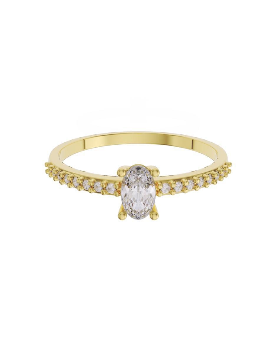 Anillo de compromiso de oro 10 K Promesa zirconia