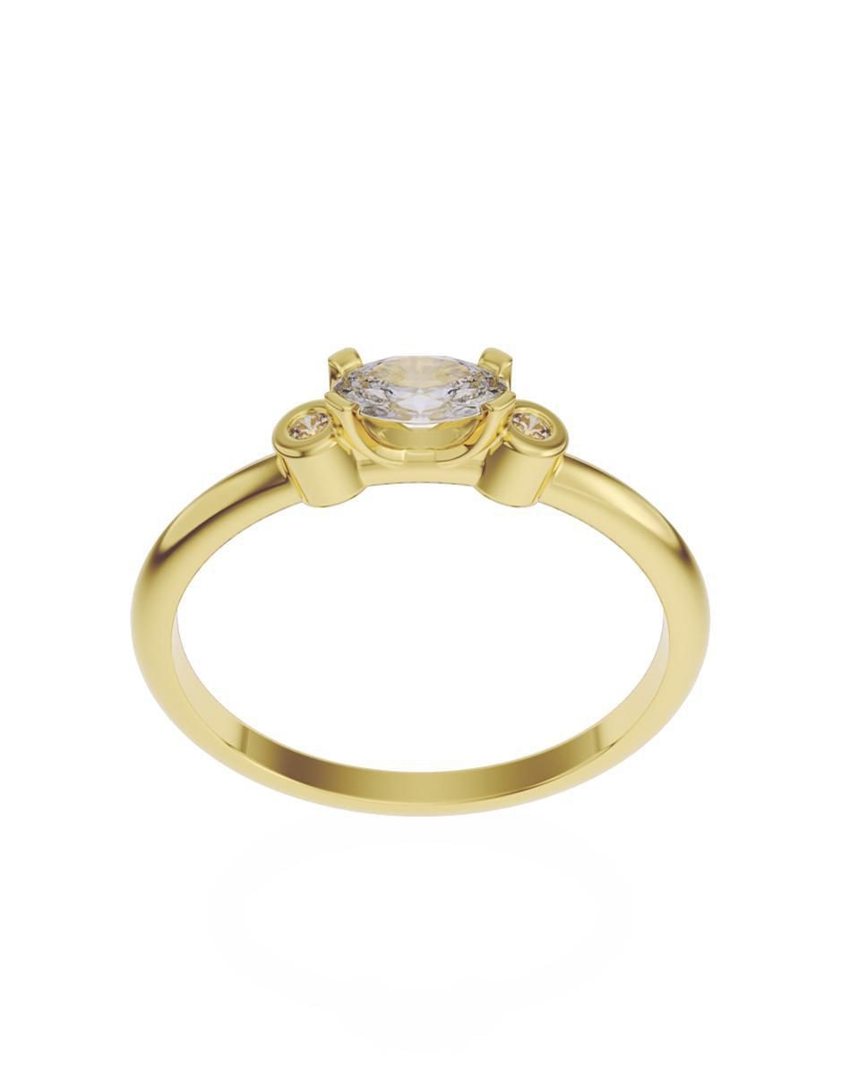Anillo de compromiso de oro 10 K Fonelli Promesa zirconia