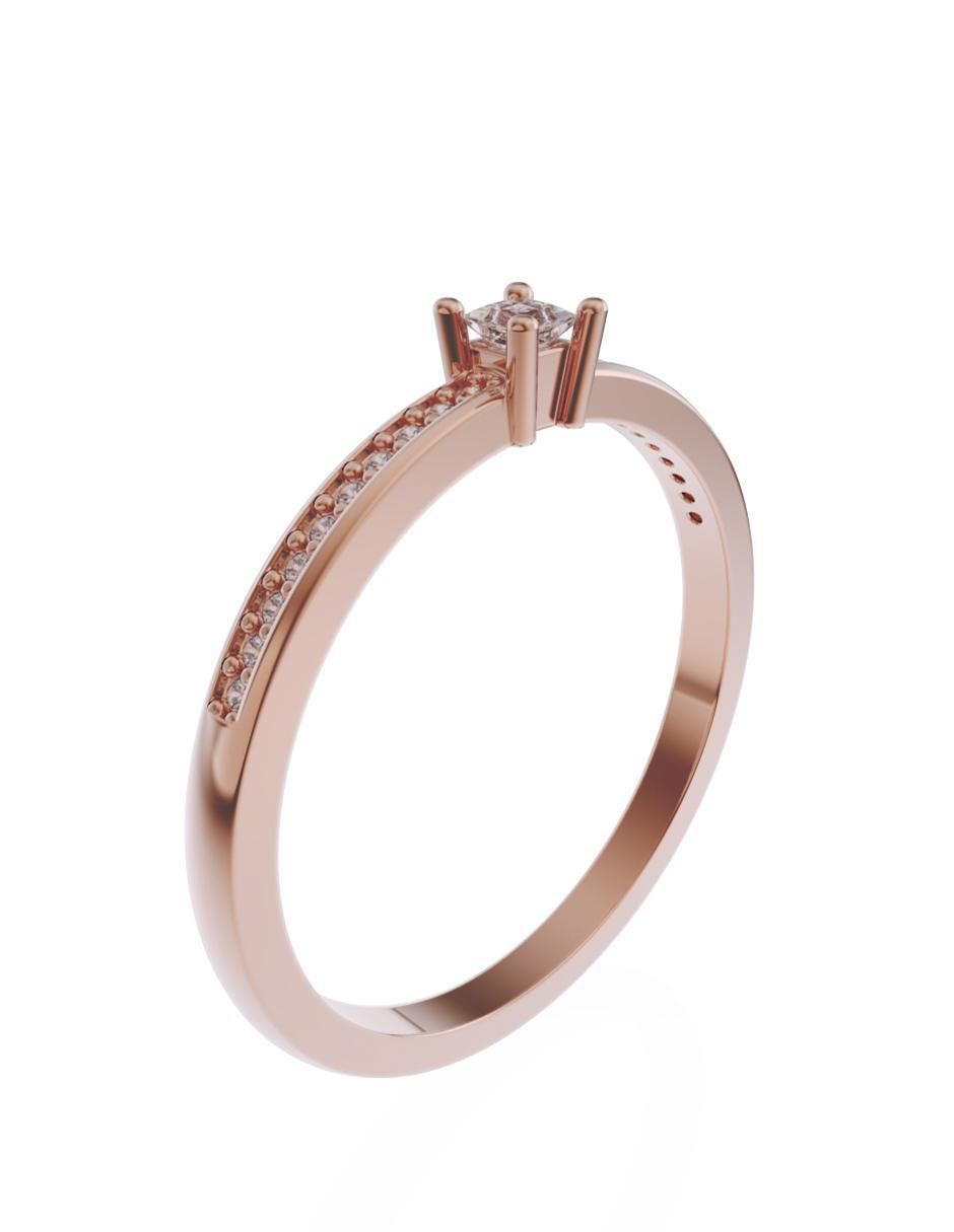 Anillo de compromiso de oro 10 k Promesa zirconia 2
