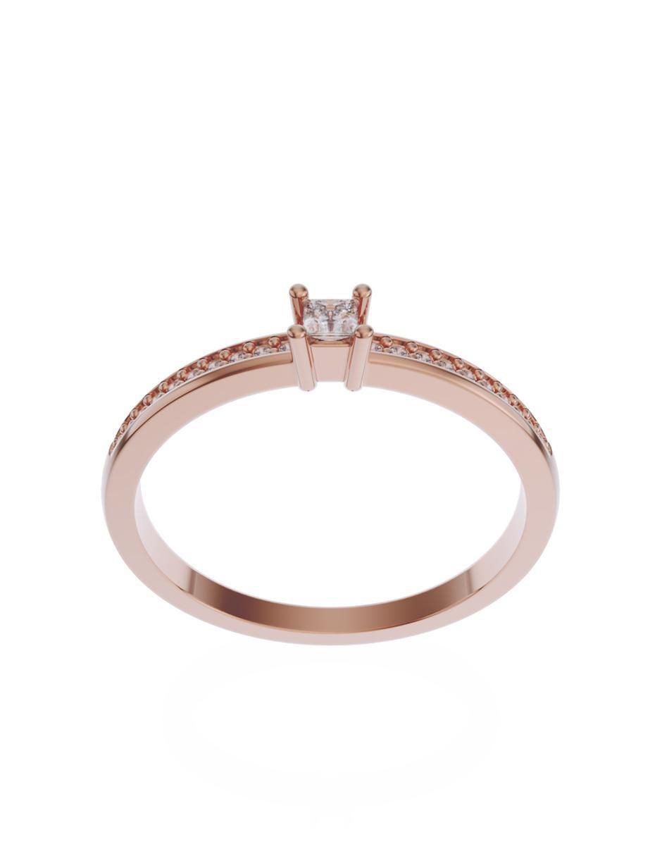Anillo de compromiso de oro 10 k Promesa zirconia 3