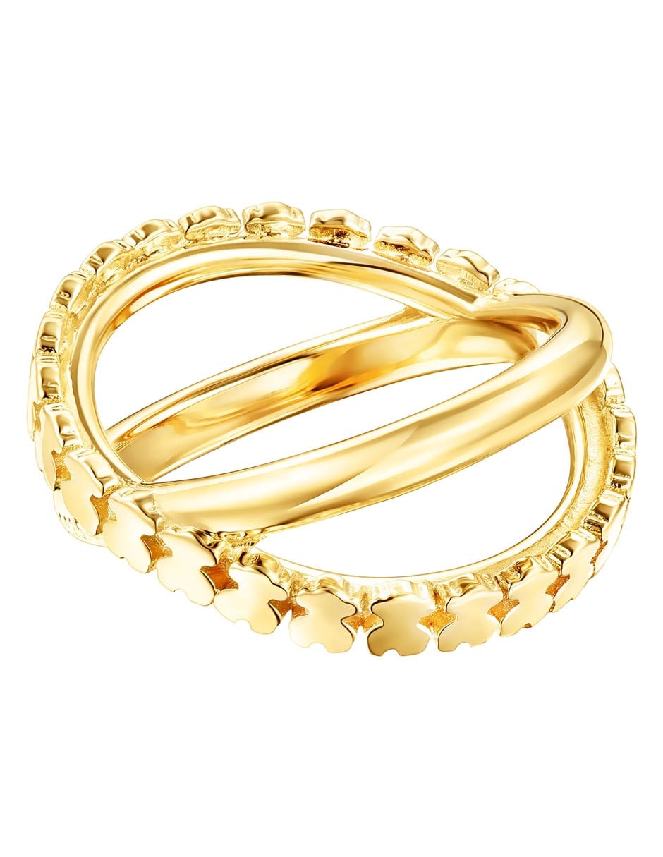 Anillo Straight de plata P 925 con acabado baño de oro 1