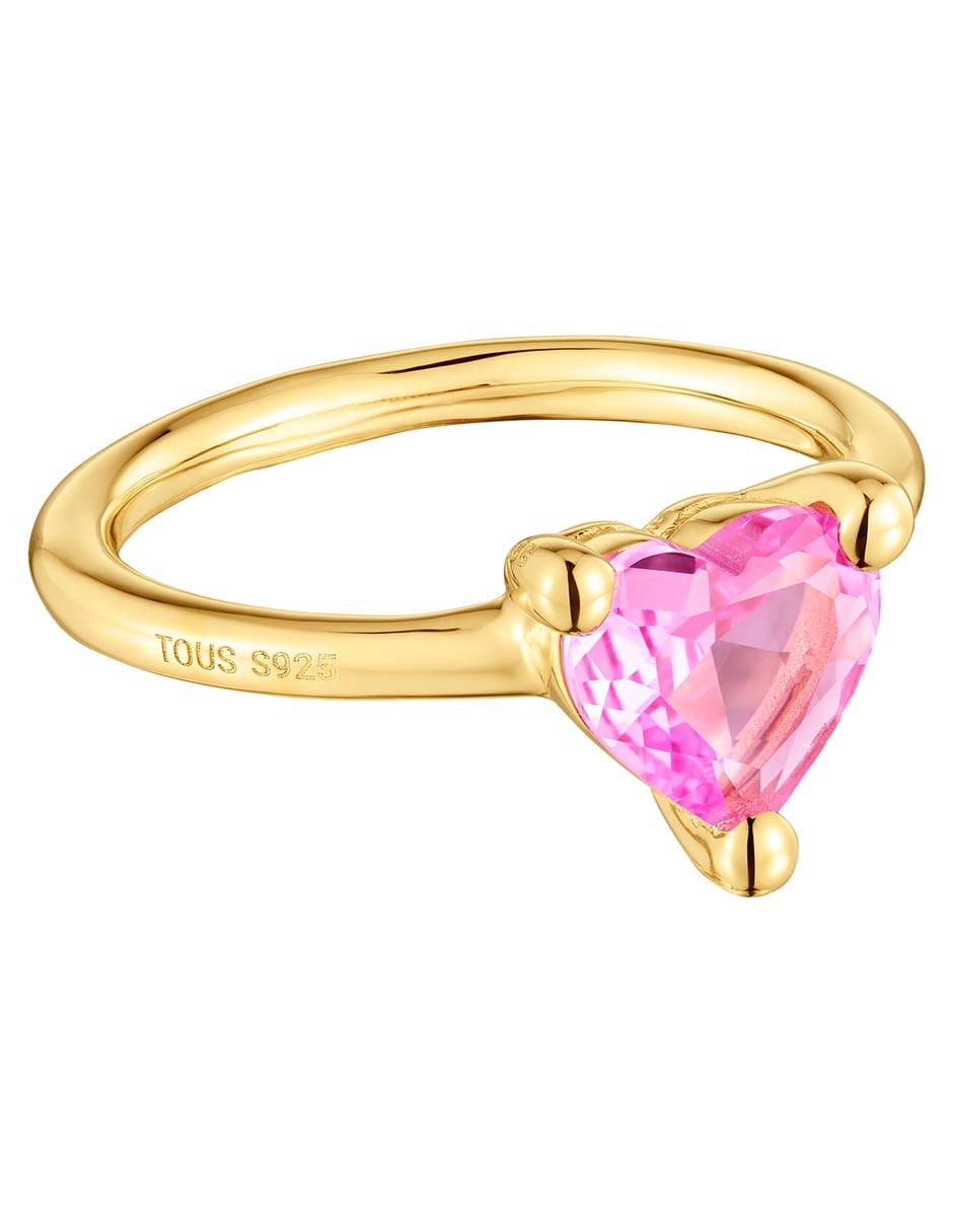 Anillo con gema de corazón Garden Of Love LGG de plata P 925 zafiro con acabado baño de oro Anillo con gema de corazón Garden Of Love LGG de plata P 925 zafiro con acabado baño de oro