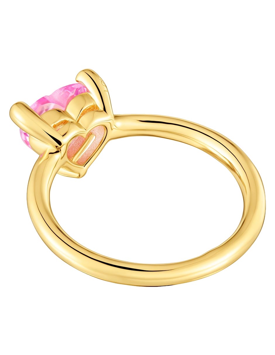 Anillo con gema de corazón Garden Of Love LGG de plata P 925 zafiro con acabado baño de oro 3