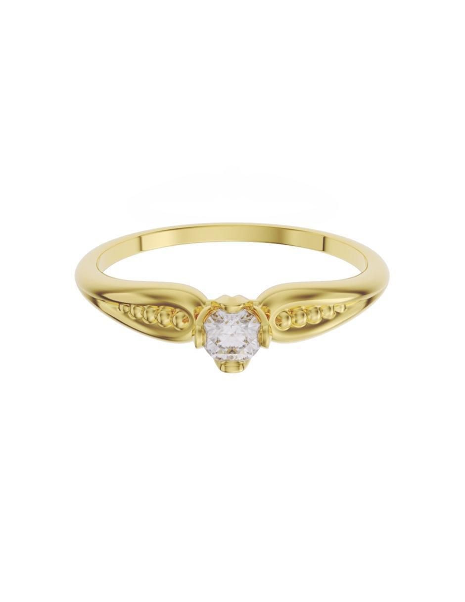Anillo de compromiso de oro 14 k Promesa zirconia