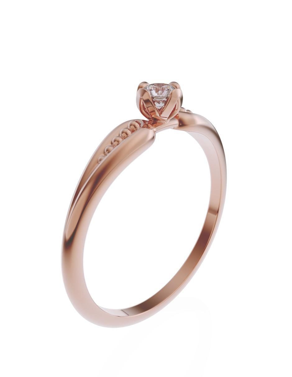 Anillo de compromiso de oro 14 k Promesa zirconia 2
