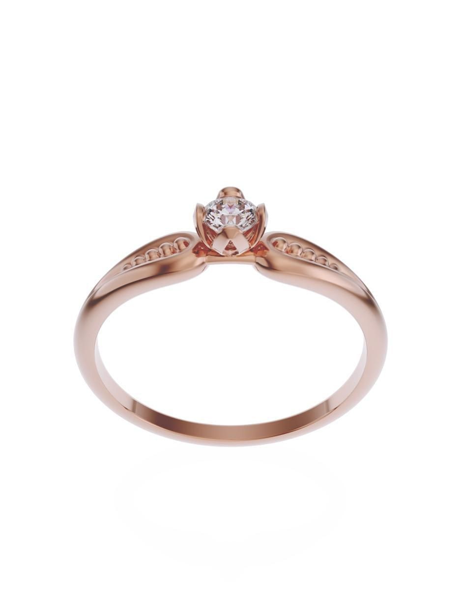 Anillo de compromiso de oro 14 k Promesa zirconia 3