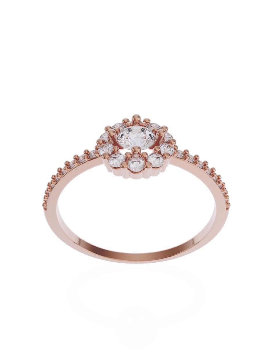 Anillo de compromiso de oro 10 k Promesa zirconia 3