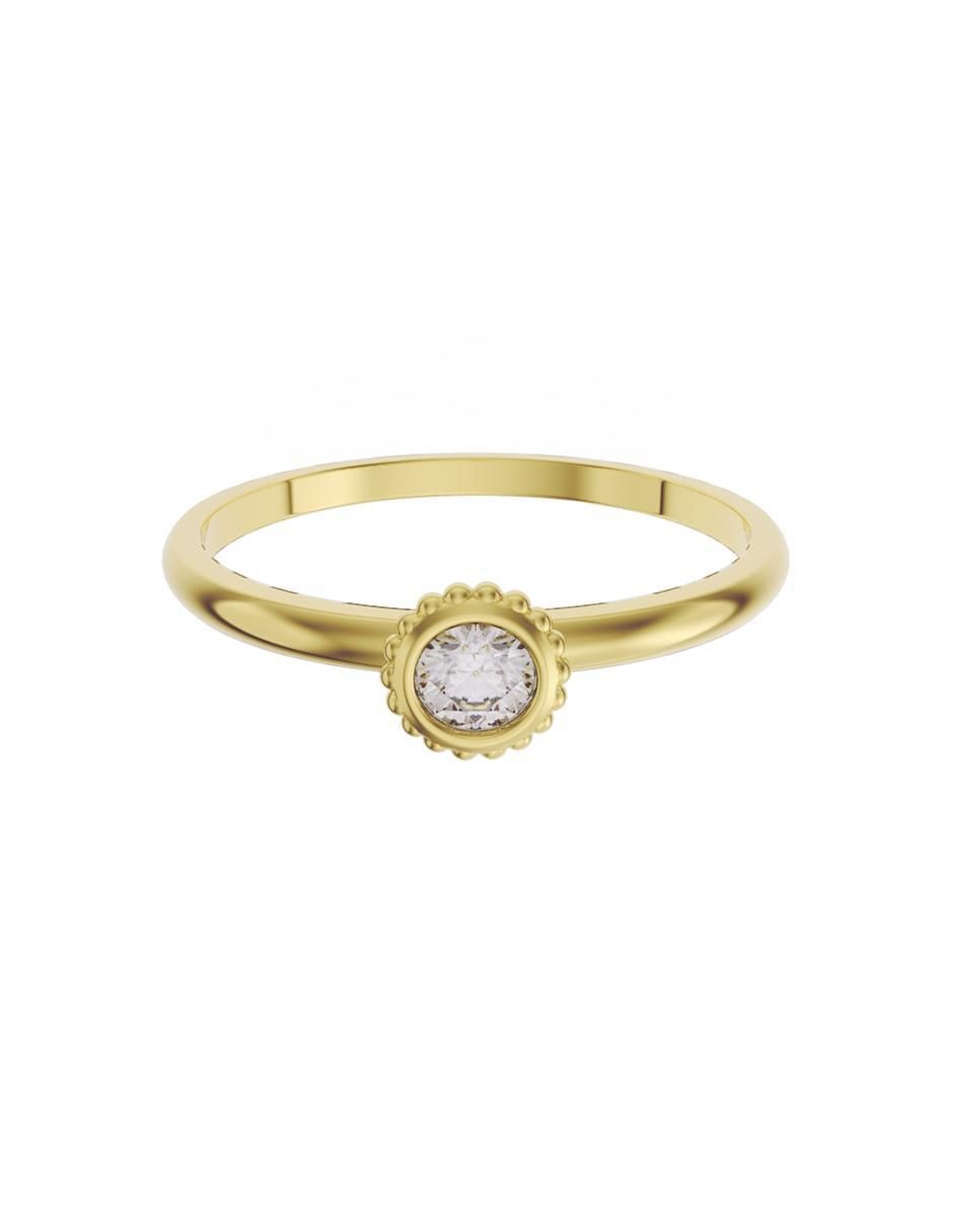 Anillo de compromiso de oro 14 k Promesa zirconia