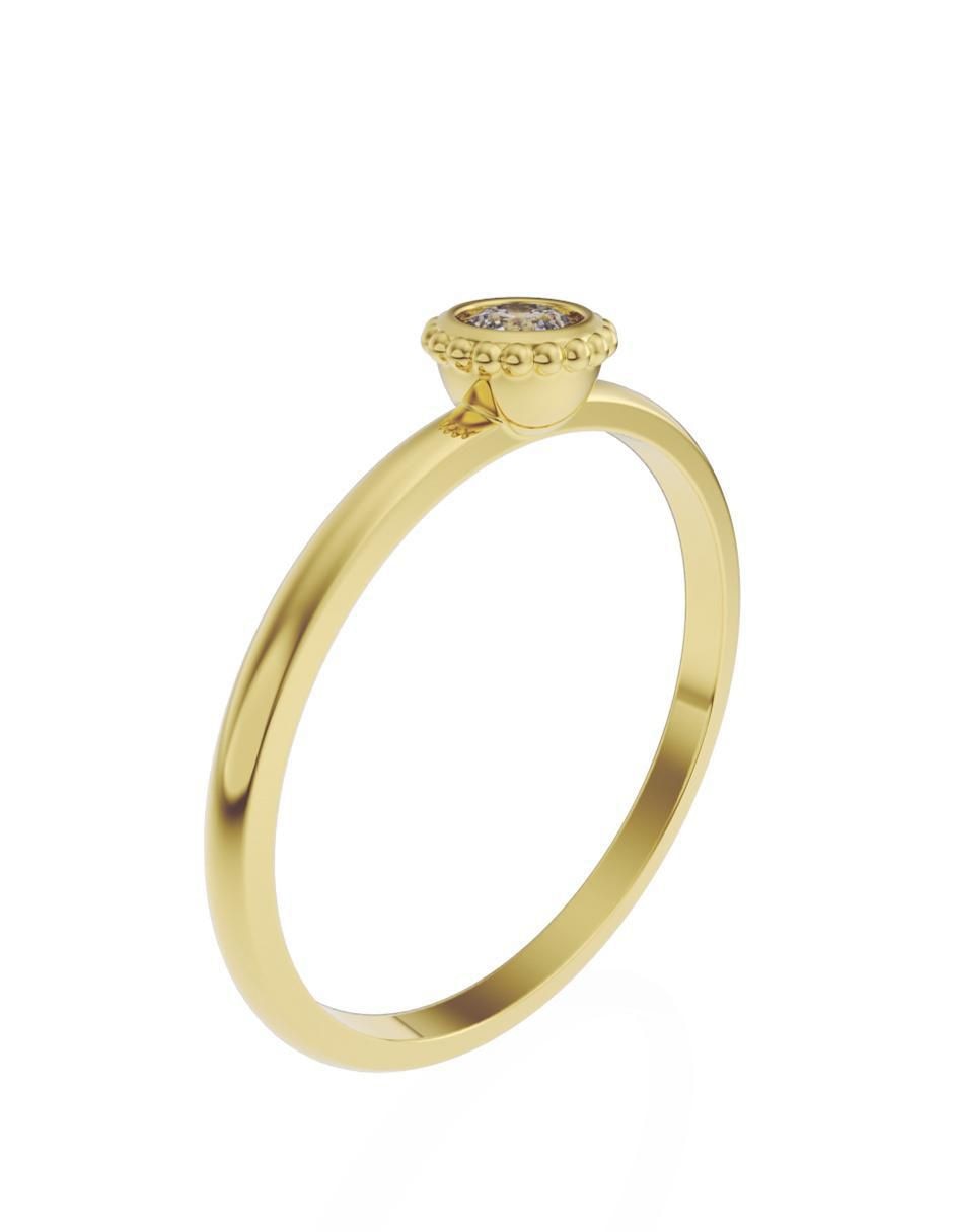 Anillo de compromiso de oro 14 k Promesa zirconia 2
