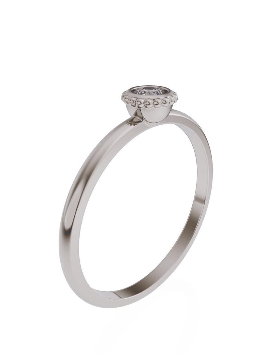 Anillo de compromiso de oro 14 k Promesa zirconia 2