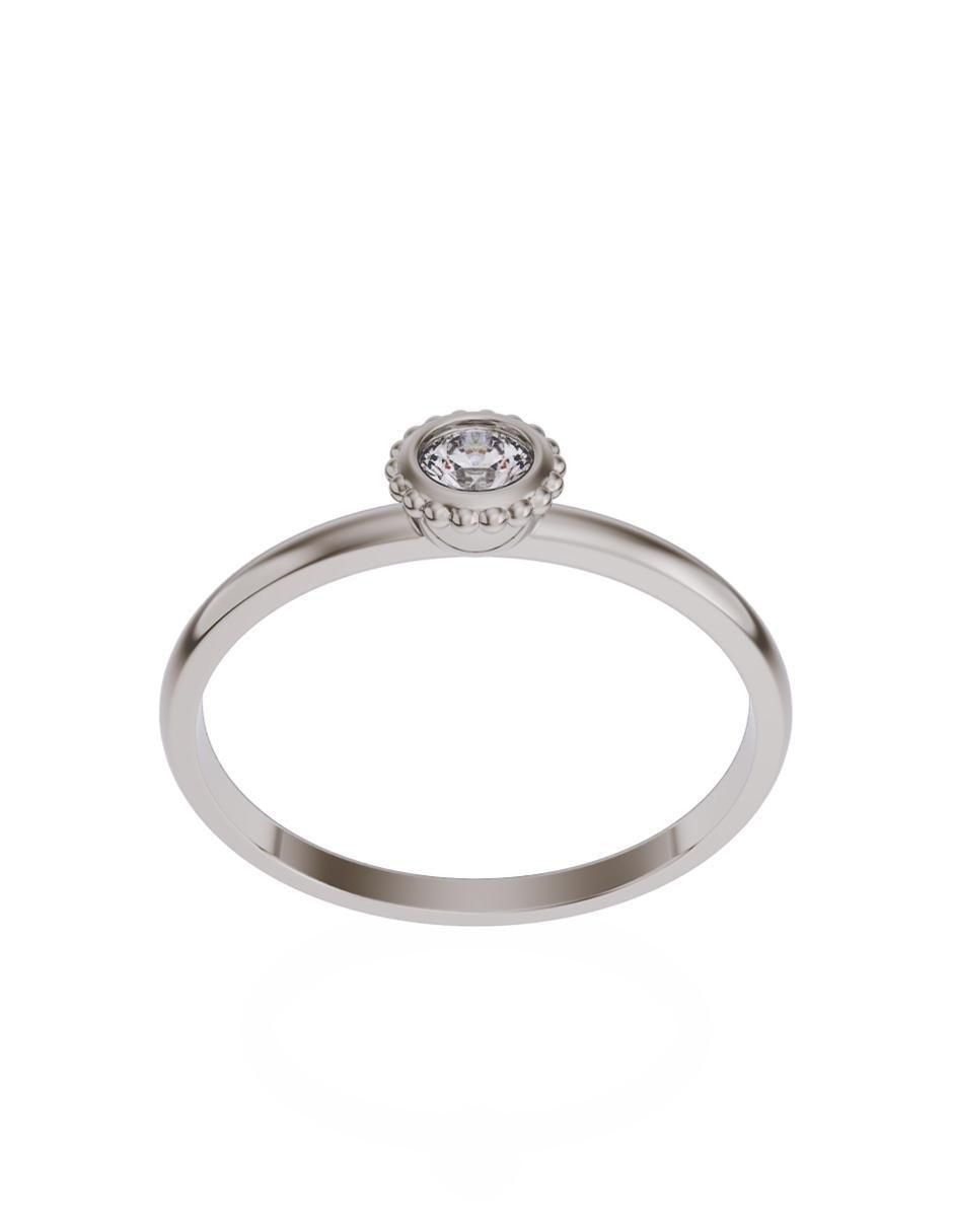 Anillo de compromiso de oro 14 k Promesa zirconia 3