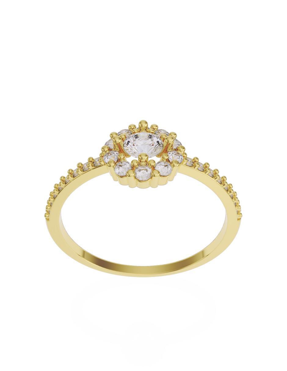 Anillo de compromiso de oro 10 k Promesa zirconia 3