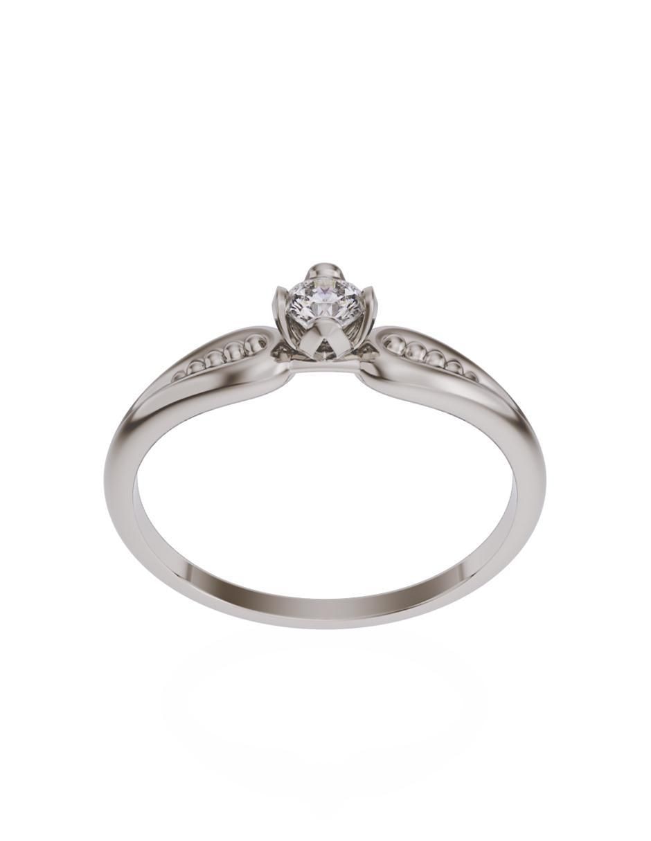 Anillo de compromiso de oro 10 k Promesa zirconia 3