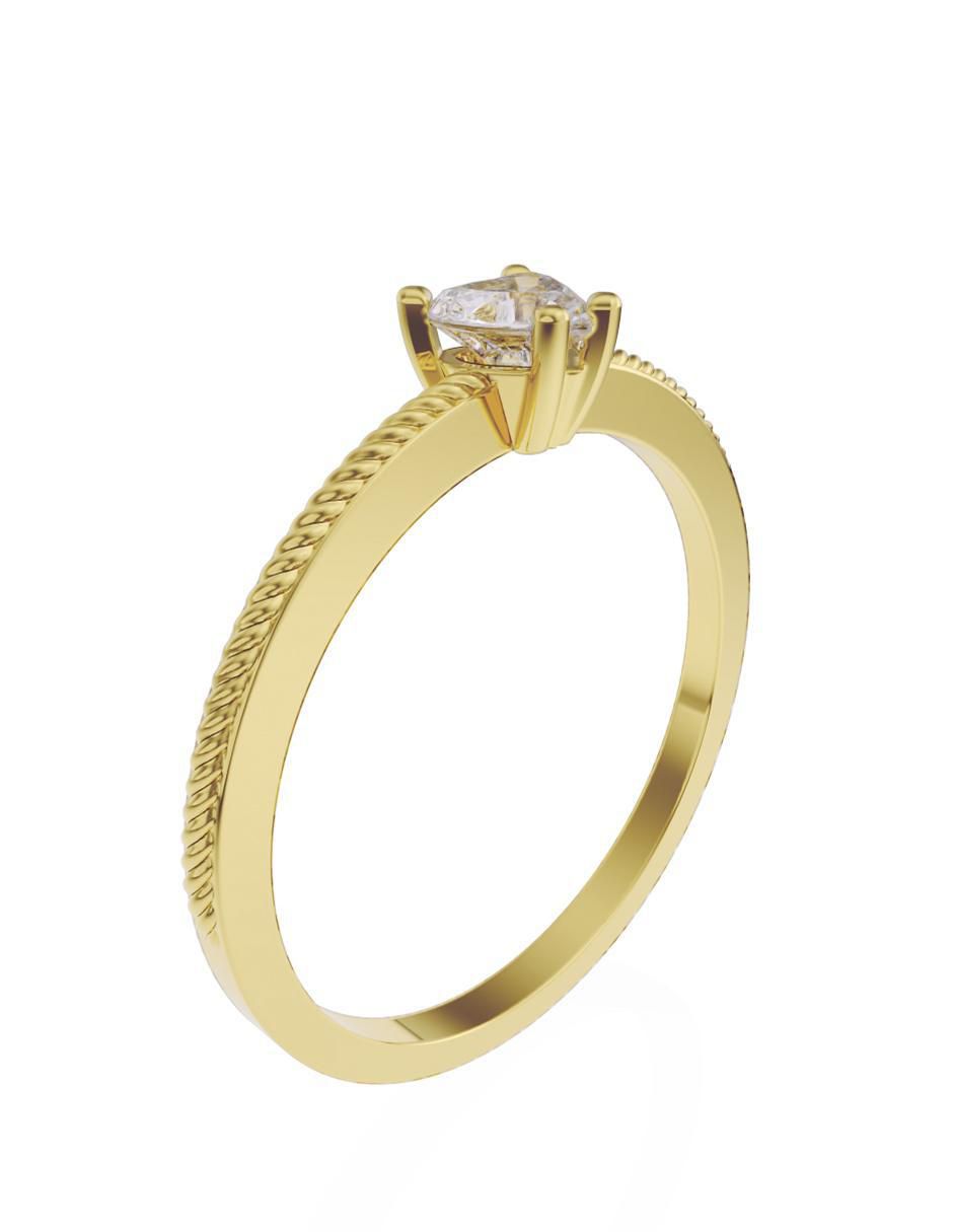 Anillo de compromiso de oro 10 K Fonelli Promesa zirconia