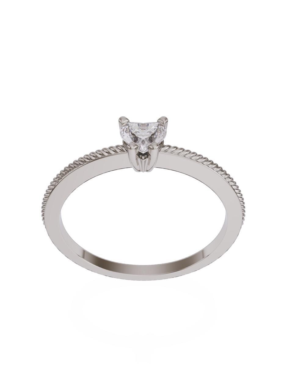 Anillo de compromiso de oro 10 k Promesa zirconia 3