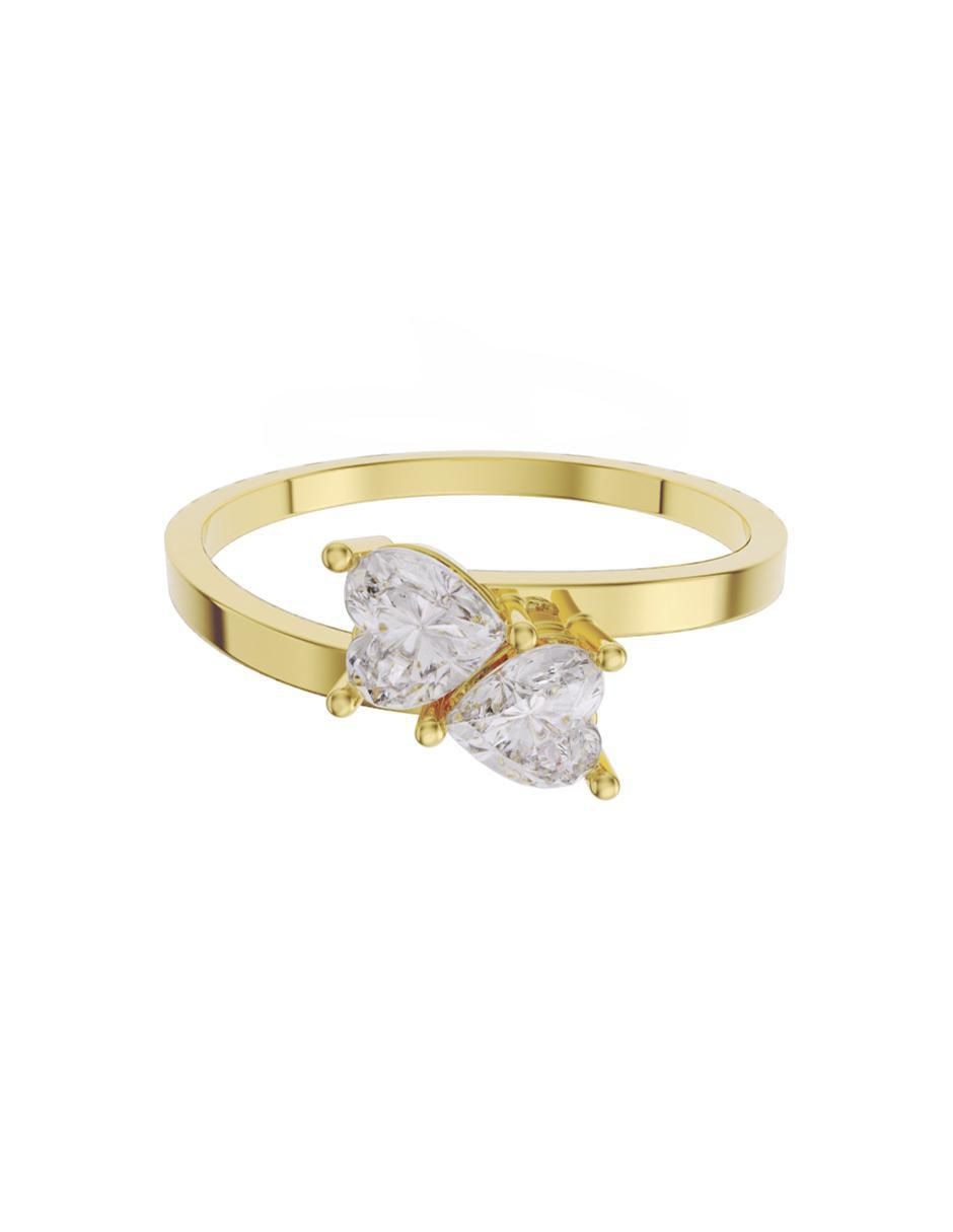 Anillo de compromiso de oro 10 K Promesa zirconia