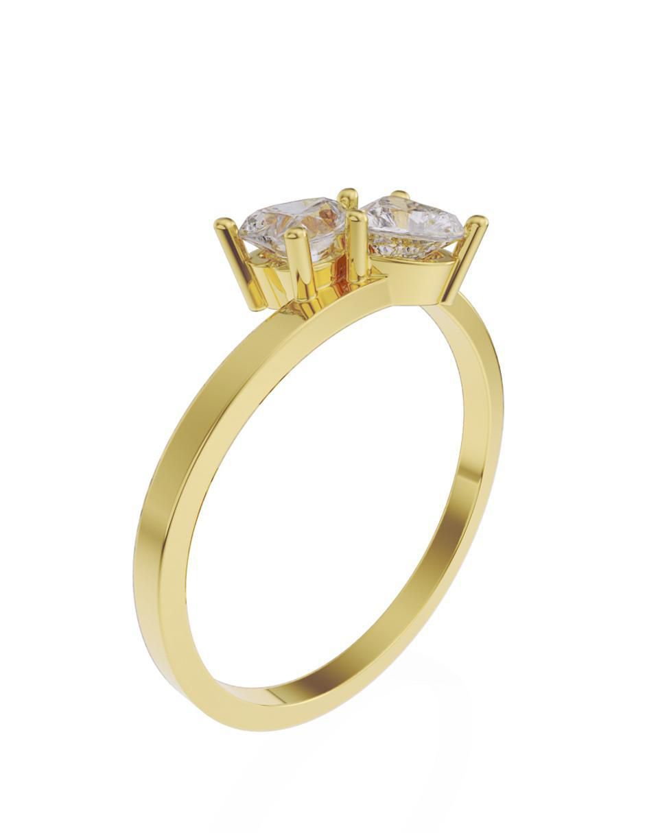Anillo de compromiso de oro 10 K Fonelli Promesa zirconia