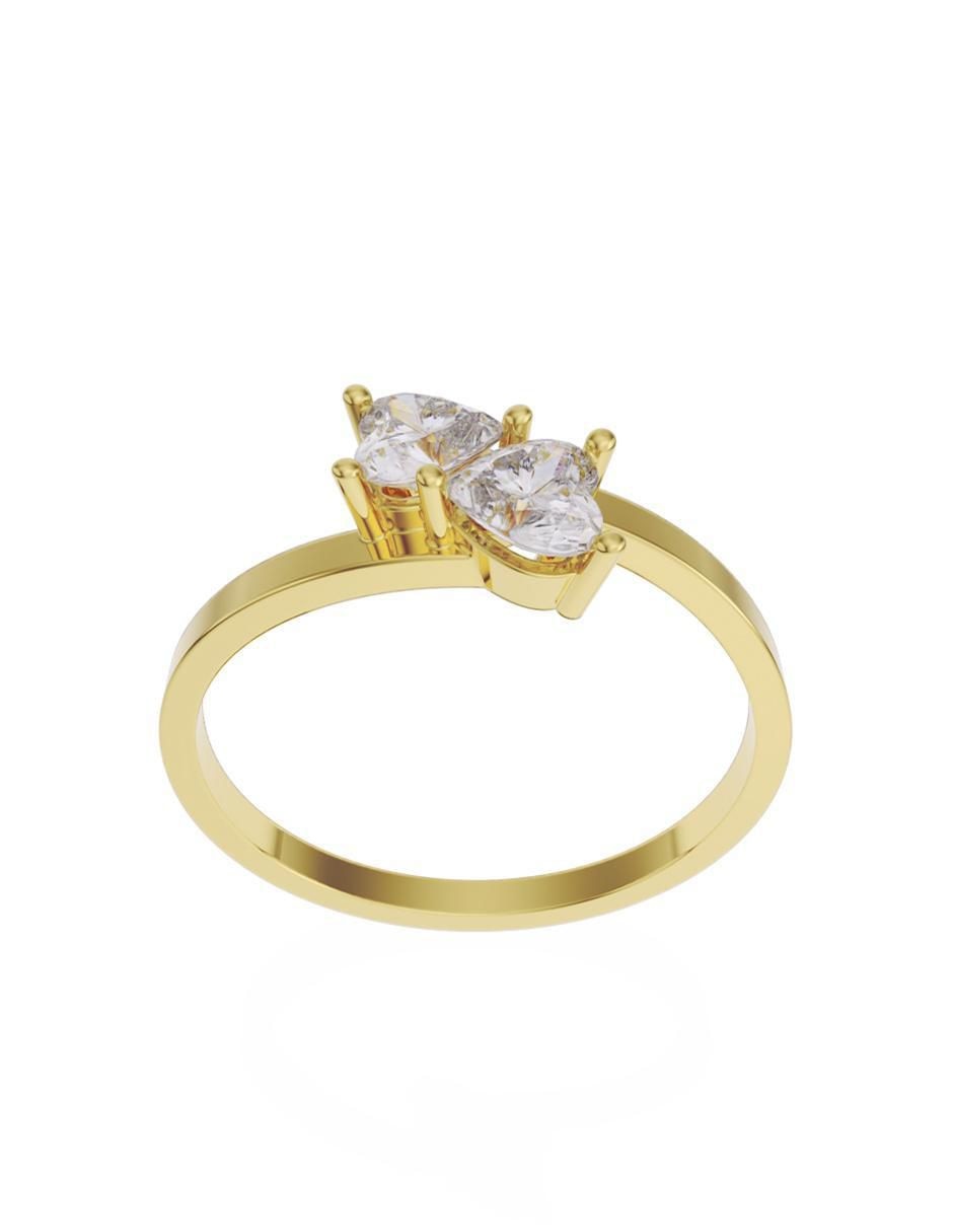 Anillo de compromiso de oro 10 K Fonelli Promesa zirconia