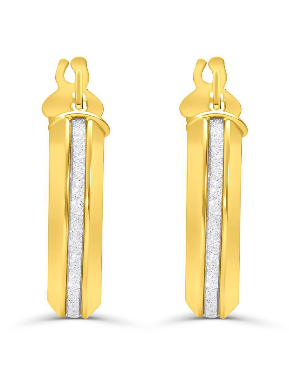 Arracadas de oro amarillo con acabado brillante 2