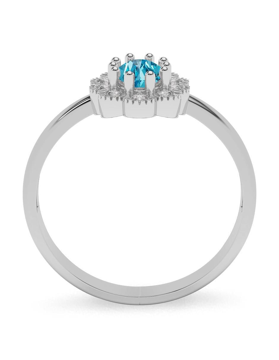 Anillo de compromiso de oro 14 k topacio 3