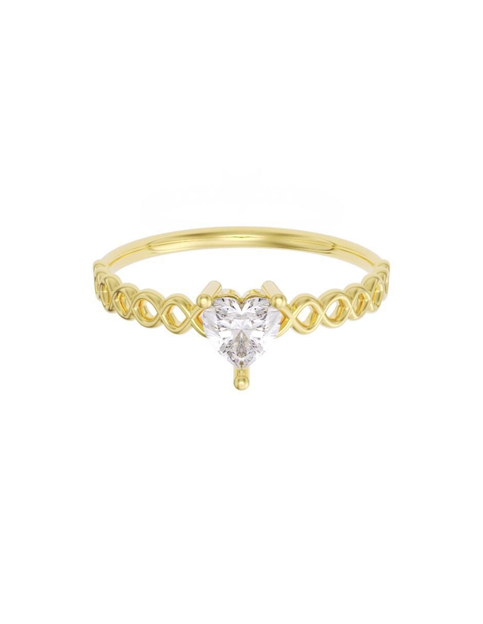 Anillo de compromiso de oro 10 K Promesa zirconia