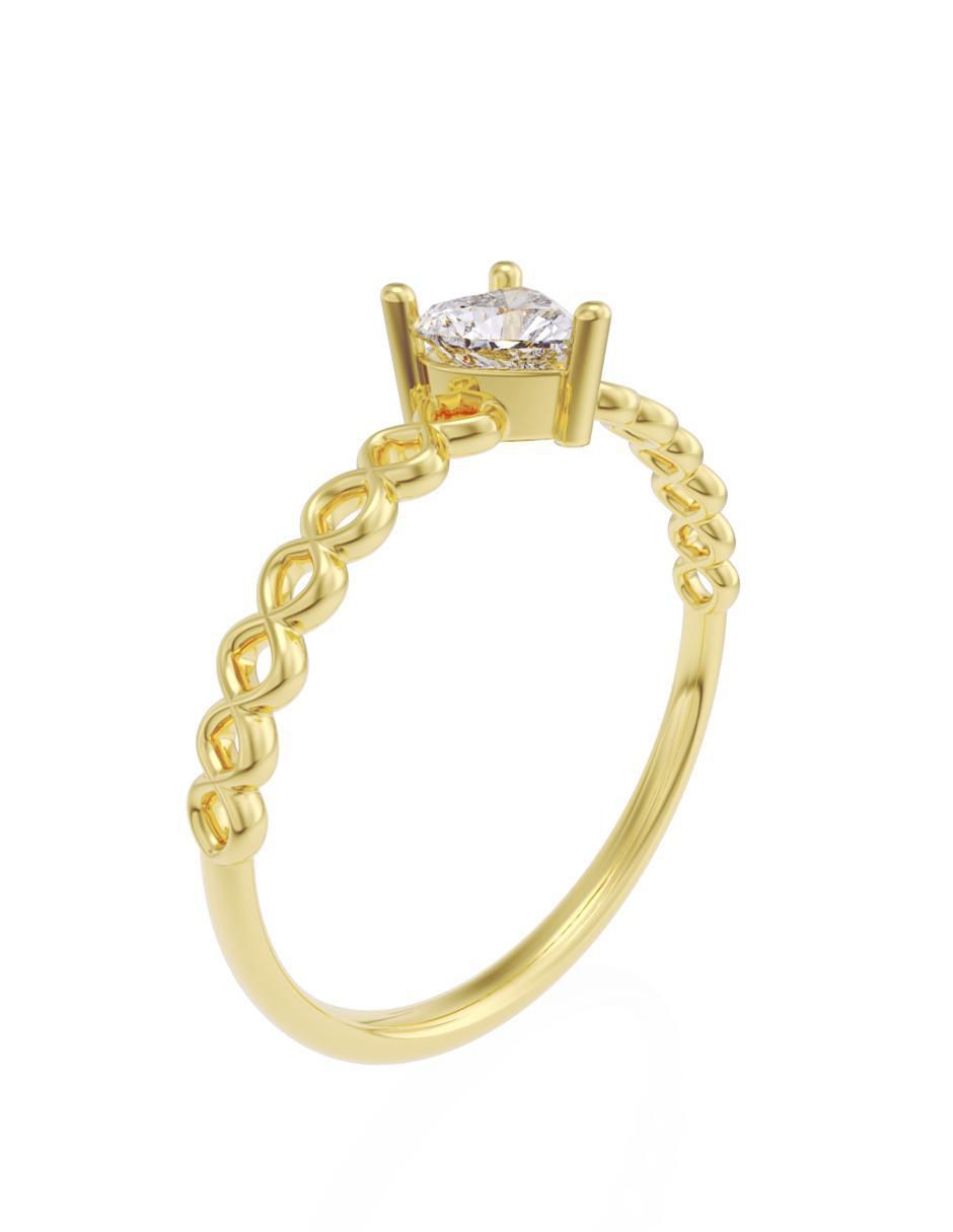 Anillo de compromiso de oro 10 K Fonelli Promesa zirconia