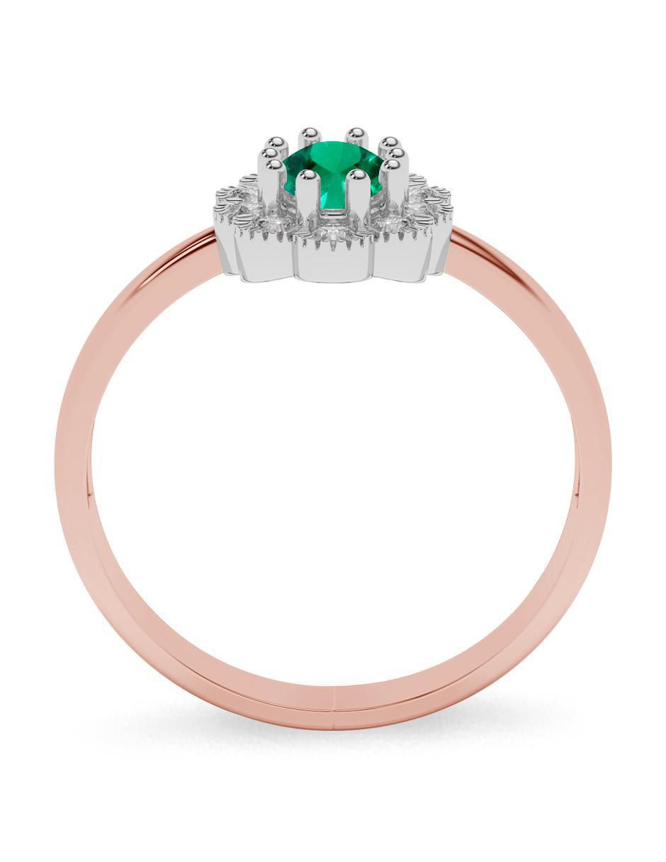 Anillo de compromiso de oro 14 k esmeralda 3