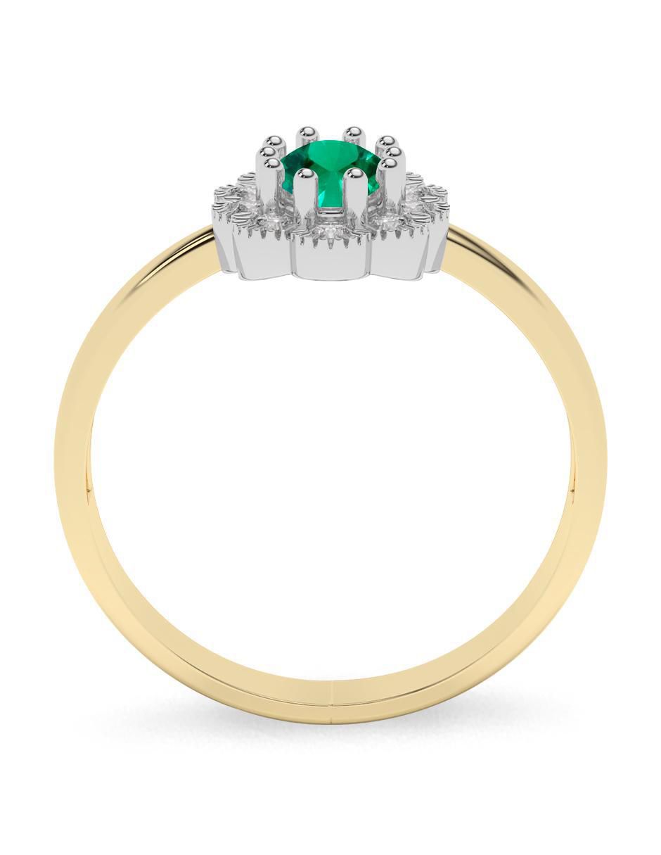 Anillo de compromiso de oro 14 K Amelie Joyas Esmeralda