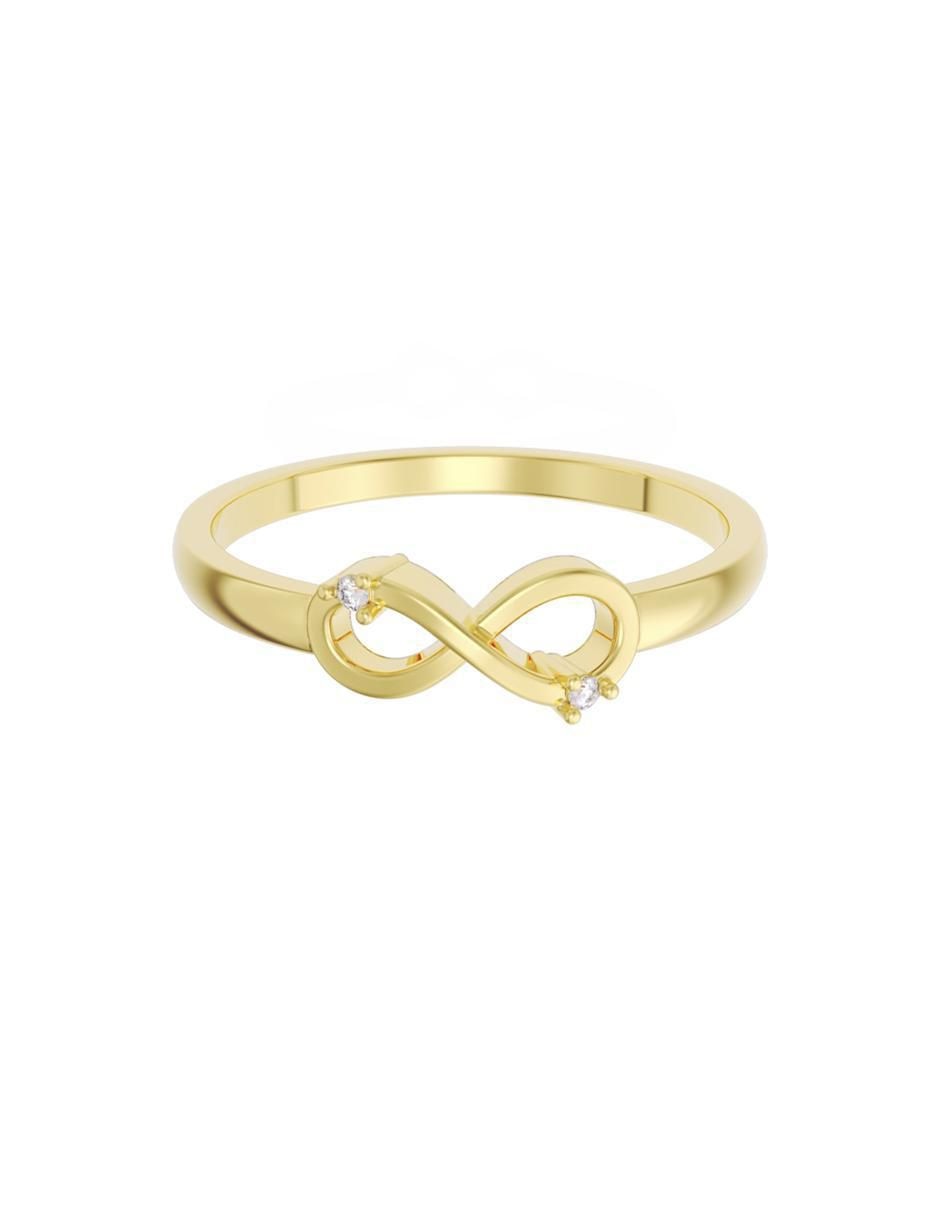 Anillo de compromiso de oro 10 K Promesa zirconia