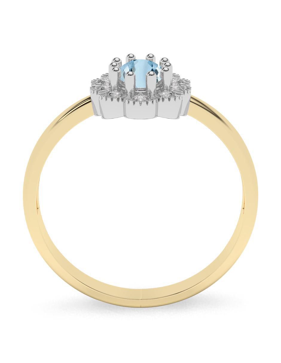 Anillo de compromiso de oro 14 K Amelie Joyas Aguamarina