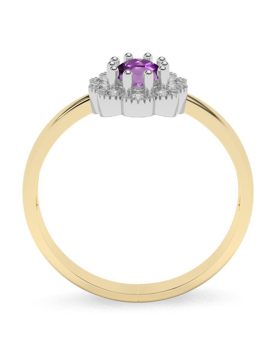 Anillo de compromiso de oro 14 K Amelie Joyas Amatista
