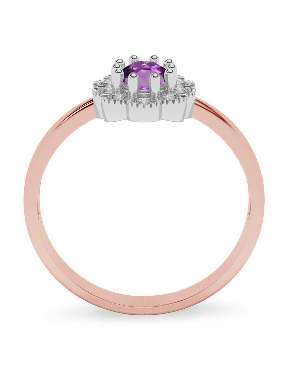 Anillo de compromiso de oro 14 k amatista 3