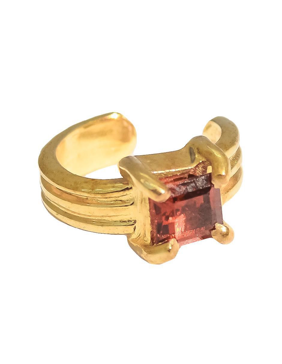 Ear cuff "de (si aplica)" cuadrada no aplica teresa díaz joyería mexicana sin familia o colección "de" plata 14 k "con acabado" baño oro zirconia