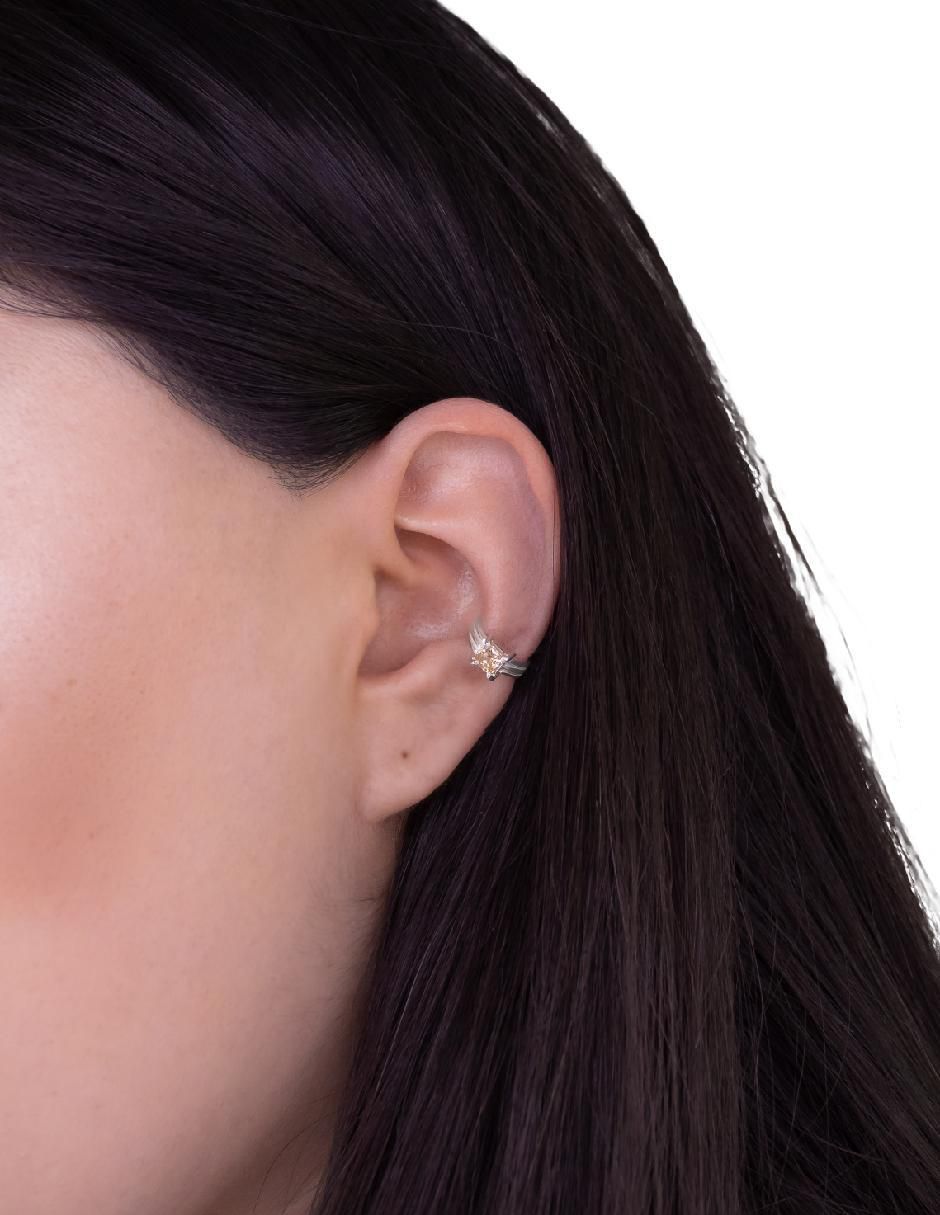 Aretes cuadrados de plata P 925 con acabado mate zirconia 4