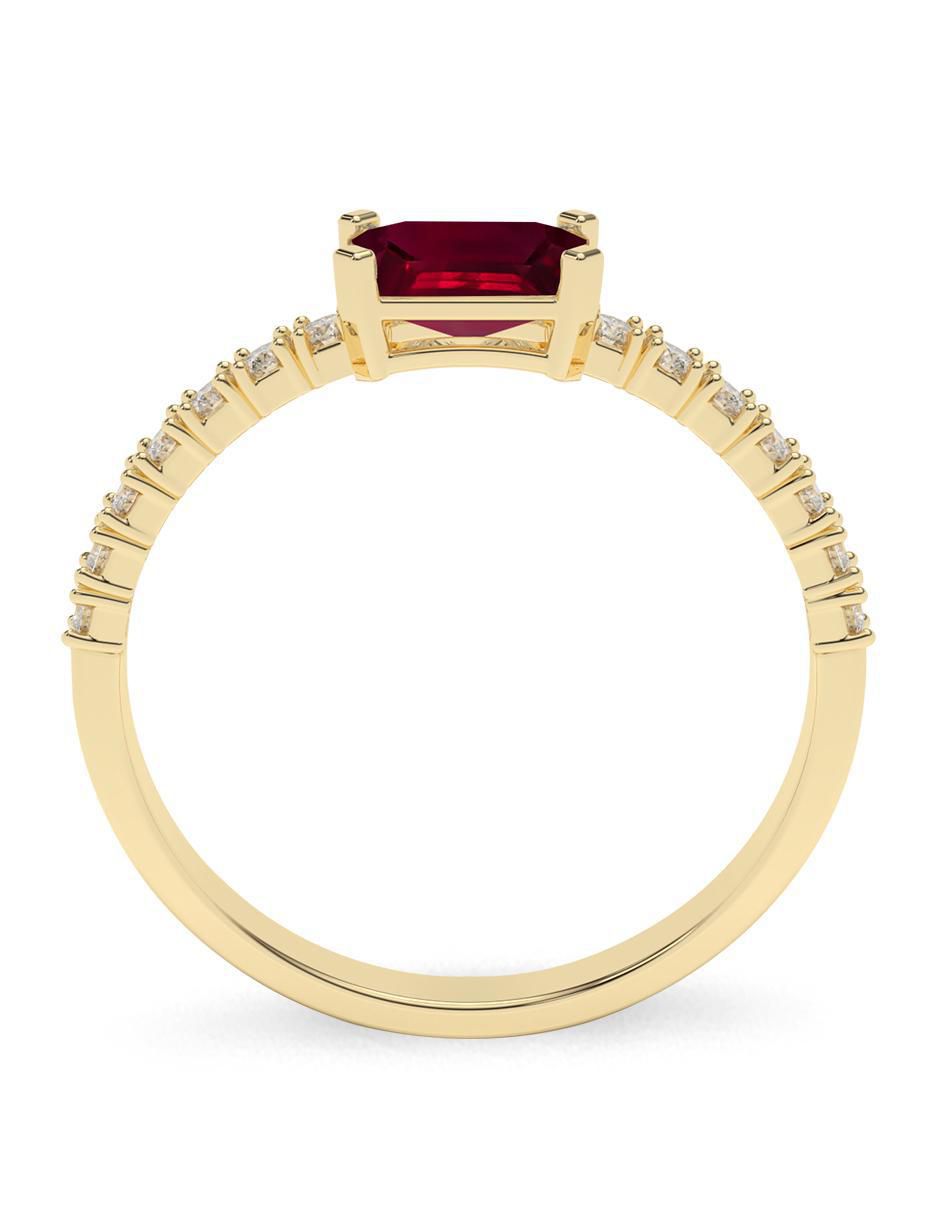 Anillo de compromiso de oro 14 K Amelie Joyas Rubí