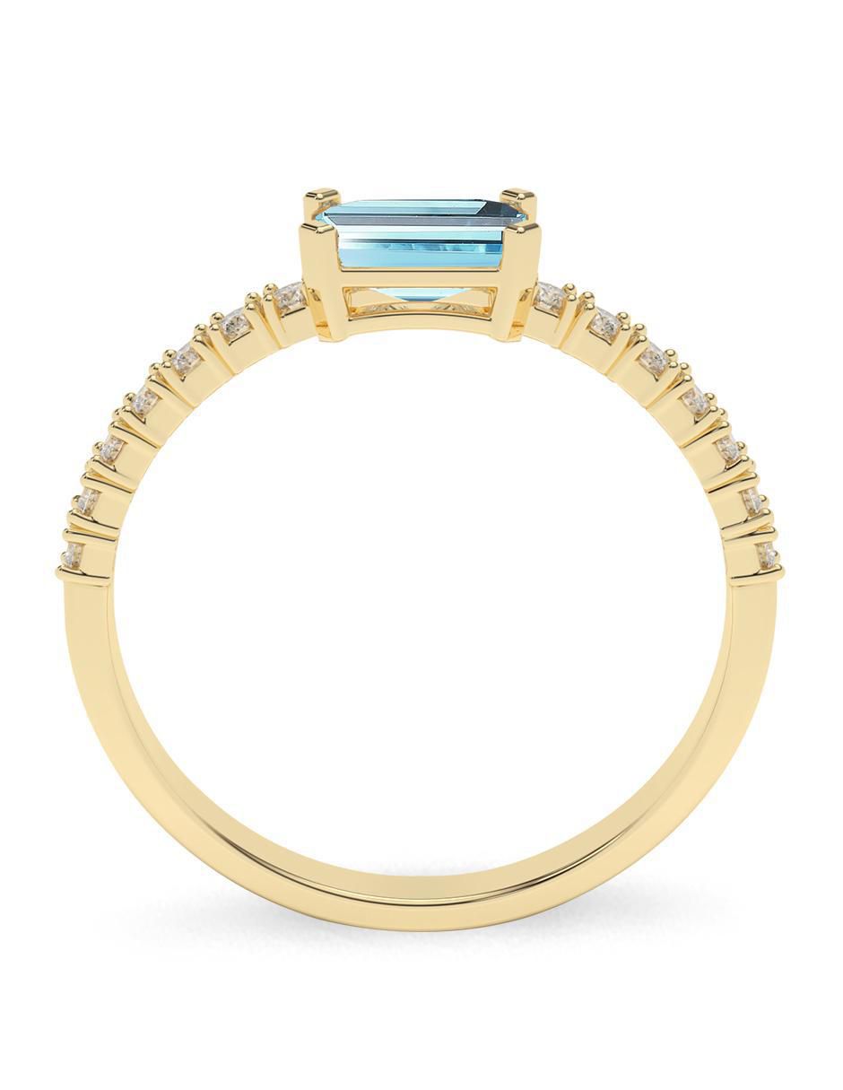 Anillo de compromiso de oro 14 K Amelie Joyas Aguamarina