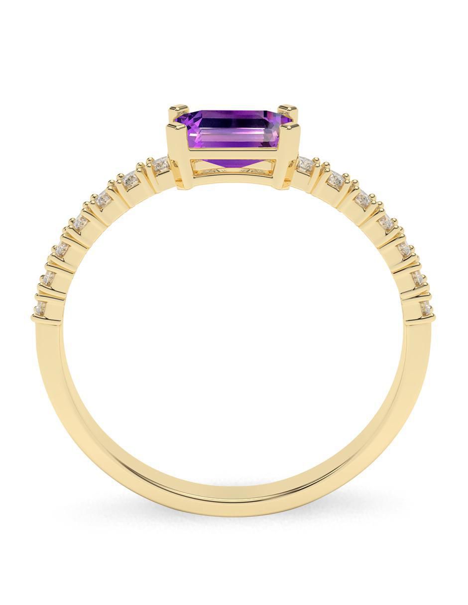 Anillo de compromiso de oro 14 K Amelie Joyas Amatista