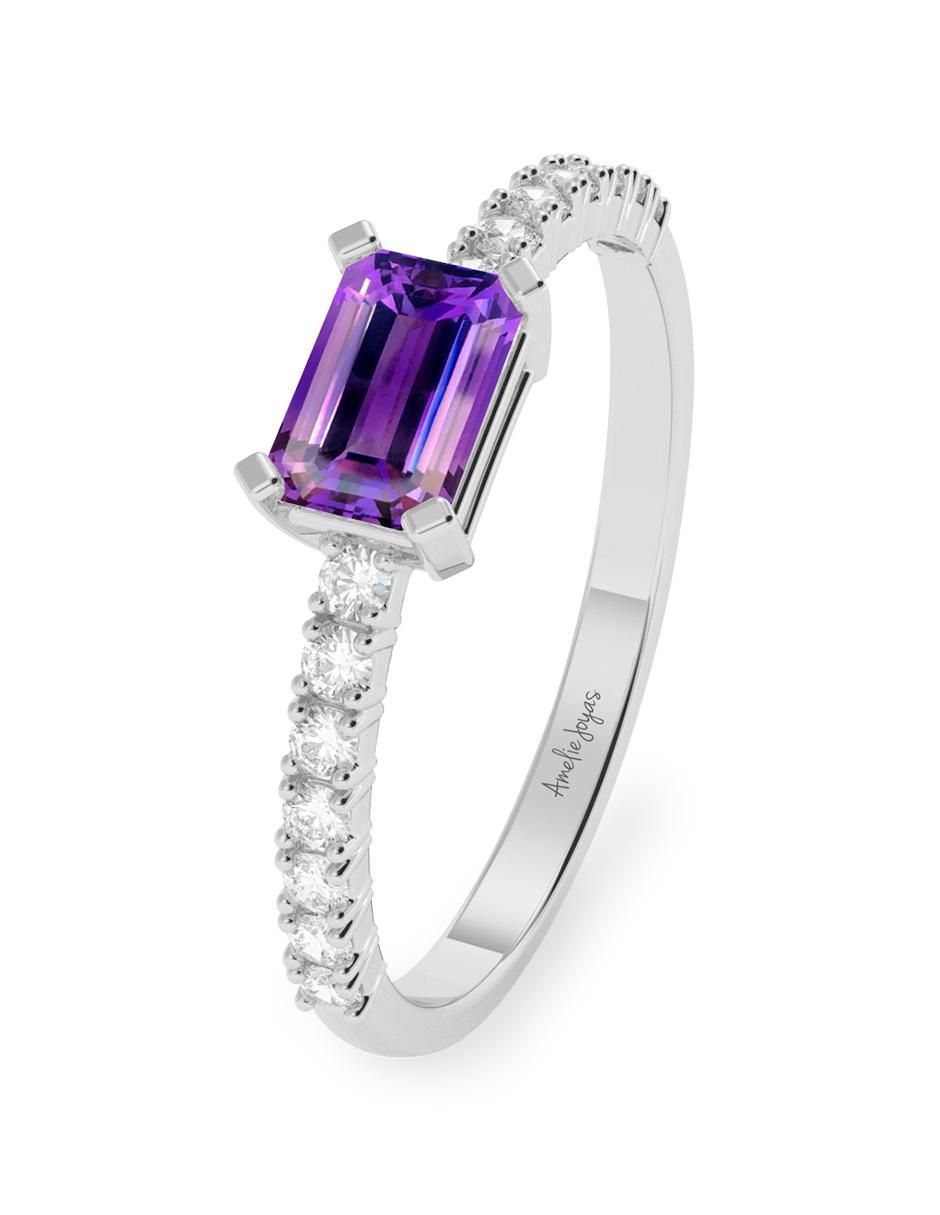 Anillo de compromiso de oro 14 k amatista 2