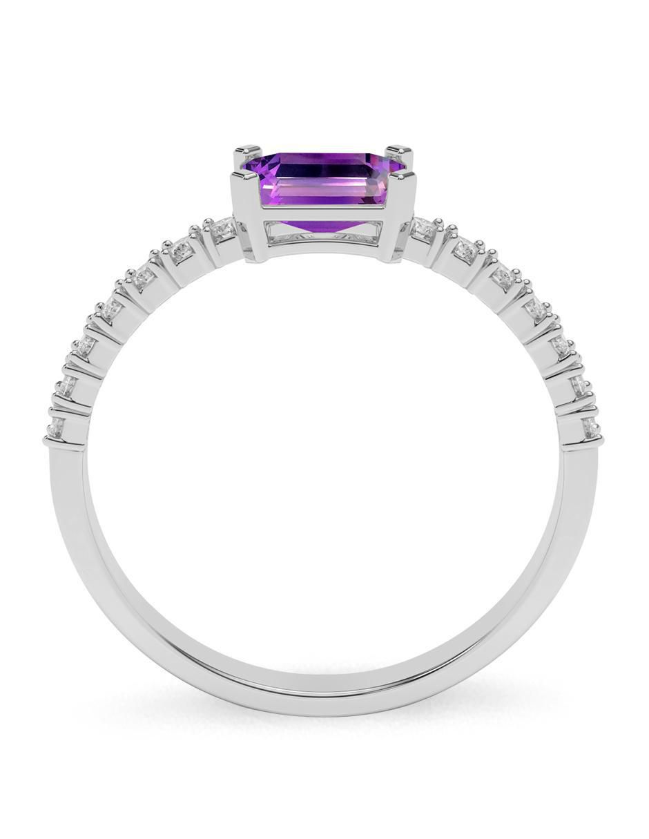 Anillo de compromiso de oro 14 k amatista 3